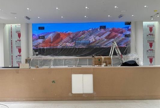 Indoor LED wall installation in a store